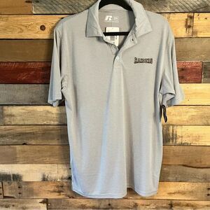 Russell Raiders Light Gray And White Stripe‎ Polo Size Medium